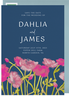 'Watercolor Ranunculus' Wedding Save the Date